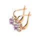Золоті класичні сережки з аметистами та фіанітами в формі квітки 12932am, Фіолетовий