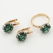 Золоті сережки Гурток з синт. зеленим кварцом класичні 121016qn, Зелений