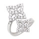 Незамкнутий срібний перстень з фіанітами з квітами на кінцях K11891, 17,5 розмір