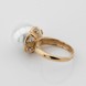 Золотое кольцо Шарик с жемчугом и фианитами 11477-1, 17,5 размер