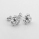 Серебряные серьги-пусеты (гвоздики) Цветы белые с фианитами c121695, Белый