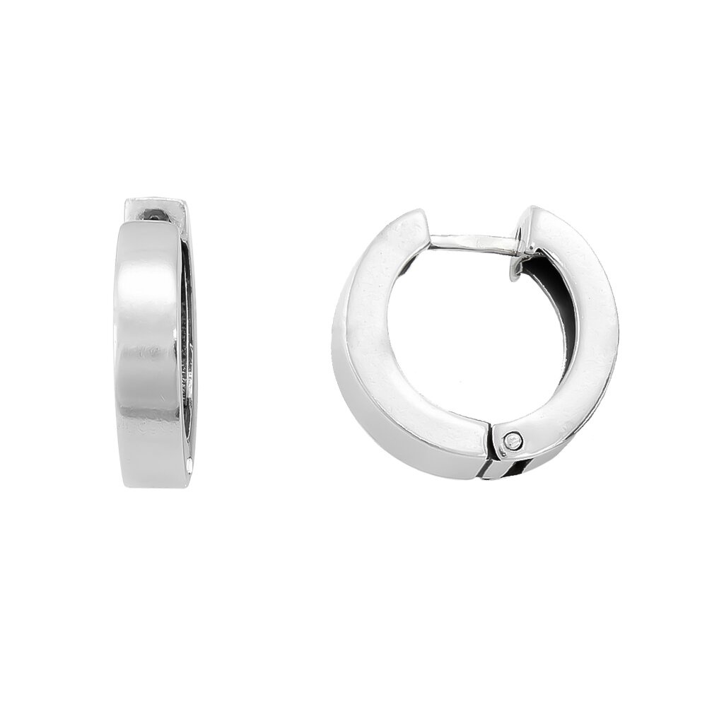 Серебряные серьги-кольца классические без вставок родированные Арт. Ms001