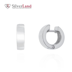Серебряные серьги-кольца классические без вставок родированные Арт. Ms001
