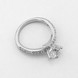 Серебряное кольцо с выступающим камнем белыми фианитами K111718, 16,5 размер