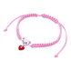 Дитячий браслет плетений Ведмежатко з серцем із рожевою, червоною емаллю та фіанітом рожевий 4195827026410411, Рожевий, Рожевий|Червоний, UmaUmi Pets