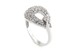Срібний перстень "Пряжка" каплевидної форми з білими фіанітами СК11116, 17 розмір