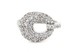Серебряное кольцо "Пряжка" каплевидной формы с белыми фианитами СК11116, 17 размер