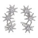 Серебряные серьги-каффы гвоздиками Звезды с фианитами C12564, Белый