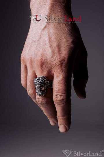 Серебряное кольцо перстень с золотыми вставками "EJ Zeus" Арт. 1042EJ