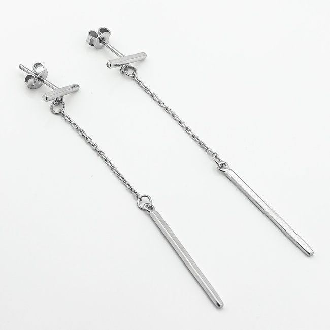 Срібні сережки довгі з ланцюжком Мінімал c121920