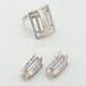 Серебряное кольцо с фианитами с золотыми накладками к496ф, 18 размер
