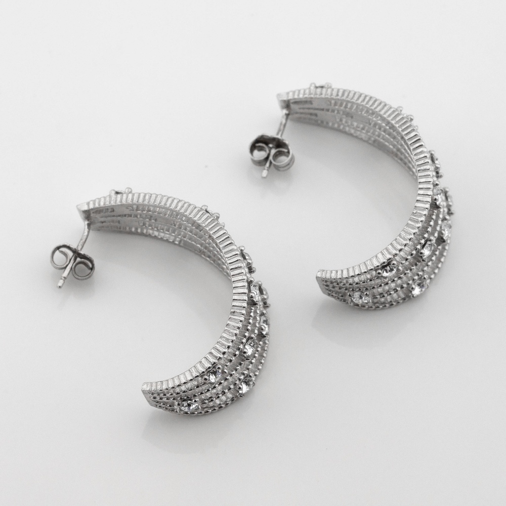 Серебряные серьги Дорожки с фианитами c121517