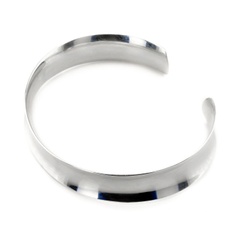 Жорсткий срібний браслет широкий (гладкий) без покриття B15470