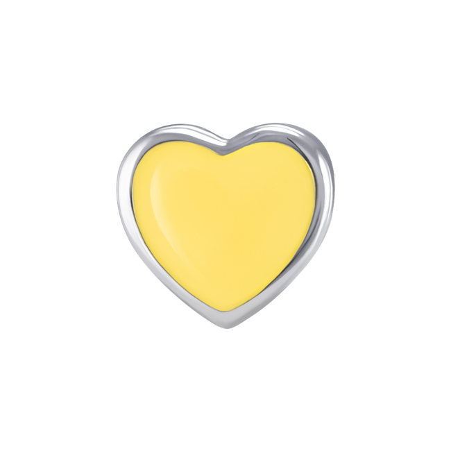Шарм-серце Колір України із жовтою емаллю 9195840006050501, Жовтий, UmaUmi Symbols 
UmaUmi Ukraine