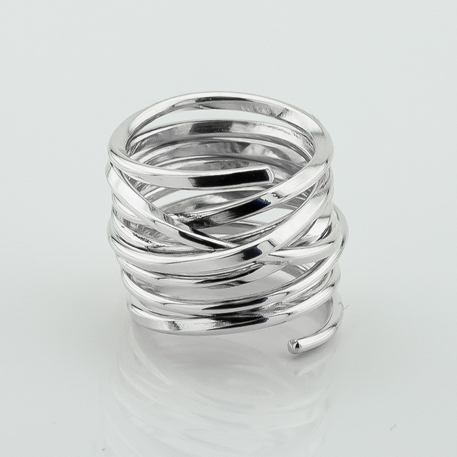 Широкое серебряное кольцо Переплетения k111797, 16,5 размер