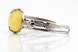 Тонкий жорсткий браслет з жовтим бурштином овал 15198, Жовтий