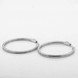Серебряные серьги-кольца Дорожки тонкие с белыми фианитами (D 3,5) c121550, Белый