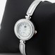 Серебряные часы женские с белыми фианитами (круглые) watch021, Белый