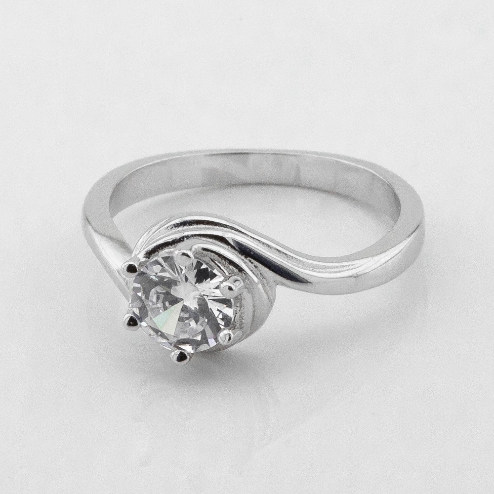Срібний перстень-камінь Кружечок з фіанітом K111694, 15,5 розмір