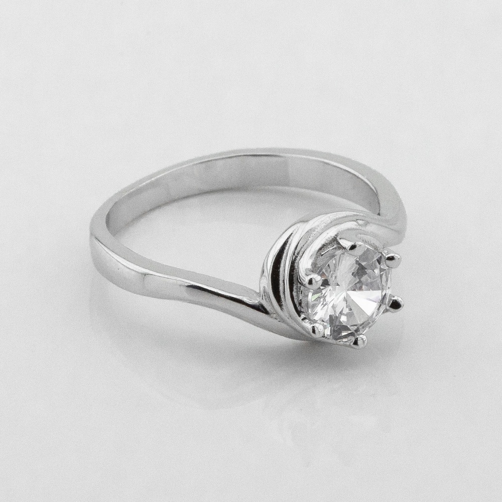 Срібний перстень-камінь Кружечок з фіанітом K111694, 15,5 розмір