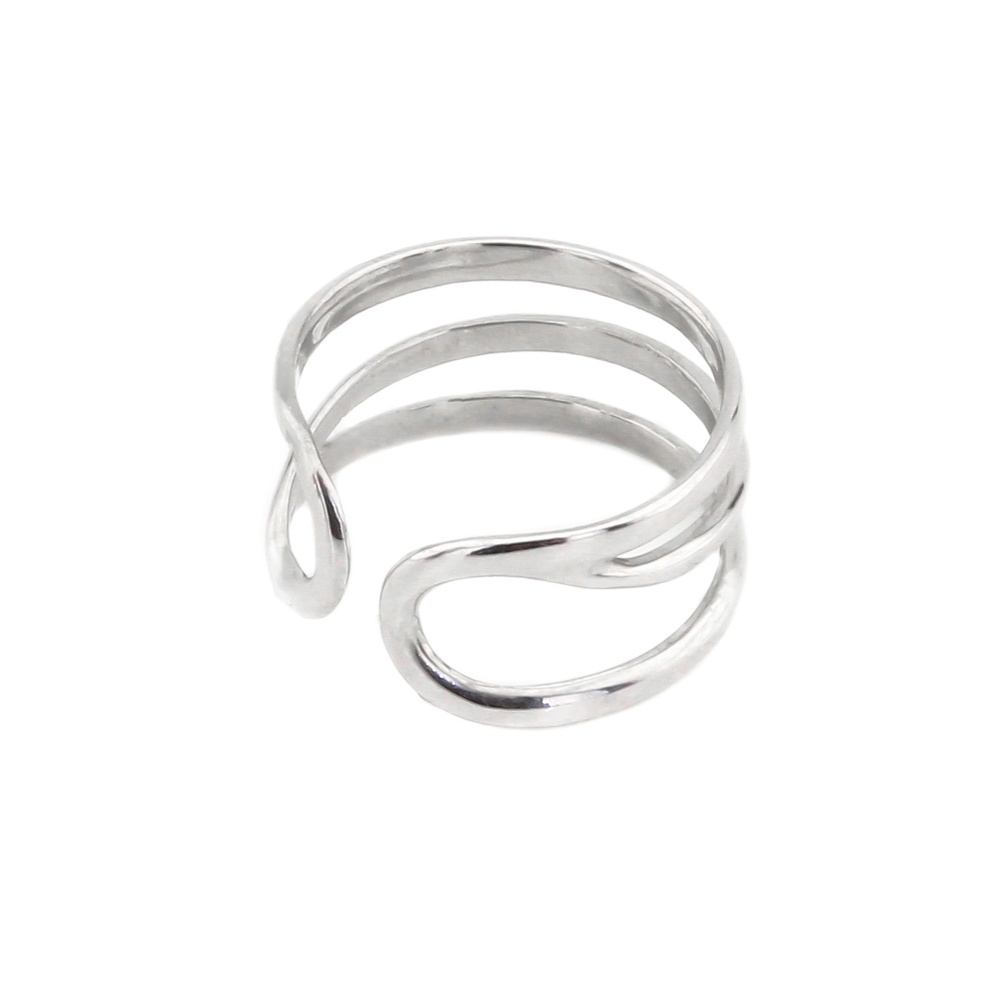 Серебряное тройное кольцо на фалангу без вставок 111055-1, 14 размер