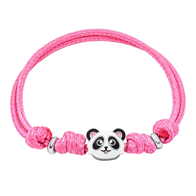 Брас лет на шнурку Панда з біло-чорною та рожевою емаллю рожевий 4195820056020411, Рожевий, Білий|Чорний, UmaUmi Pets