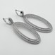 Срібні сережки-висюльки Овали великі з фіанітами CC12072