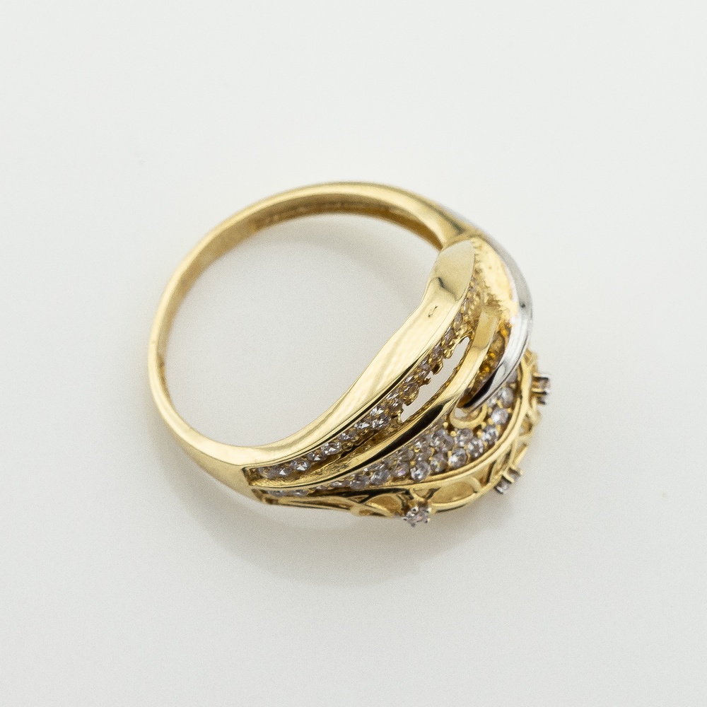 Золотое кольцо с фианитами k111803, 18 размер