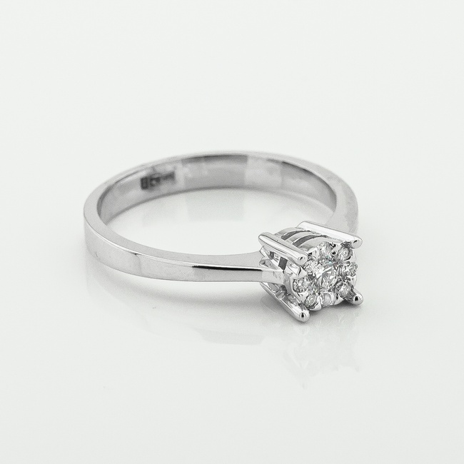 Золотое кольцо с бриллиантами 511614, 16 размер