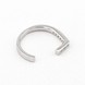 Открытое серебряное кольцо тонкое с белыми фианитами "Минимализм" в геометрическом стиле K11885, 16,5 размер