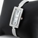 Серебряные часы женские прямоугольные с белыми фианитами watch020, Белый
