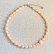 Кольє чокер із натуральними перлами Серце рожеве (овал, білий навахо) kp1sl, Білий