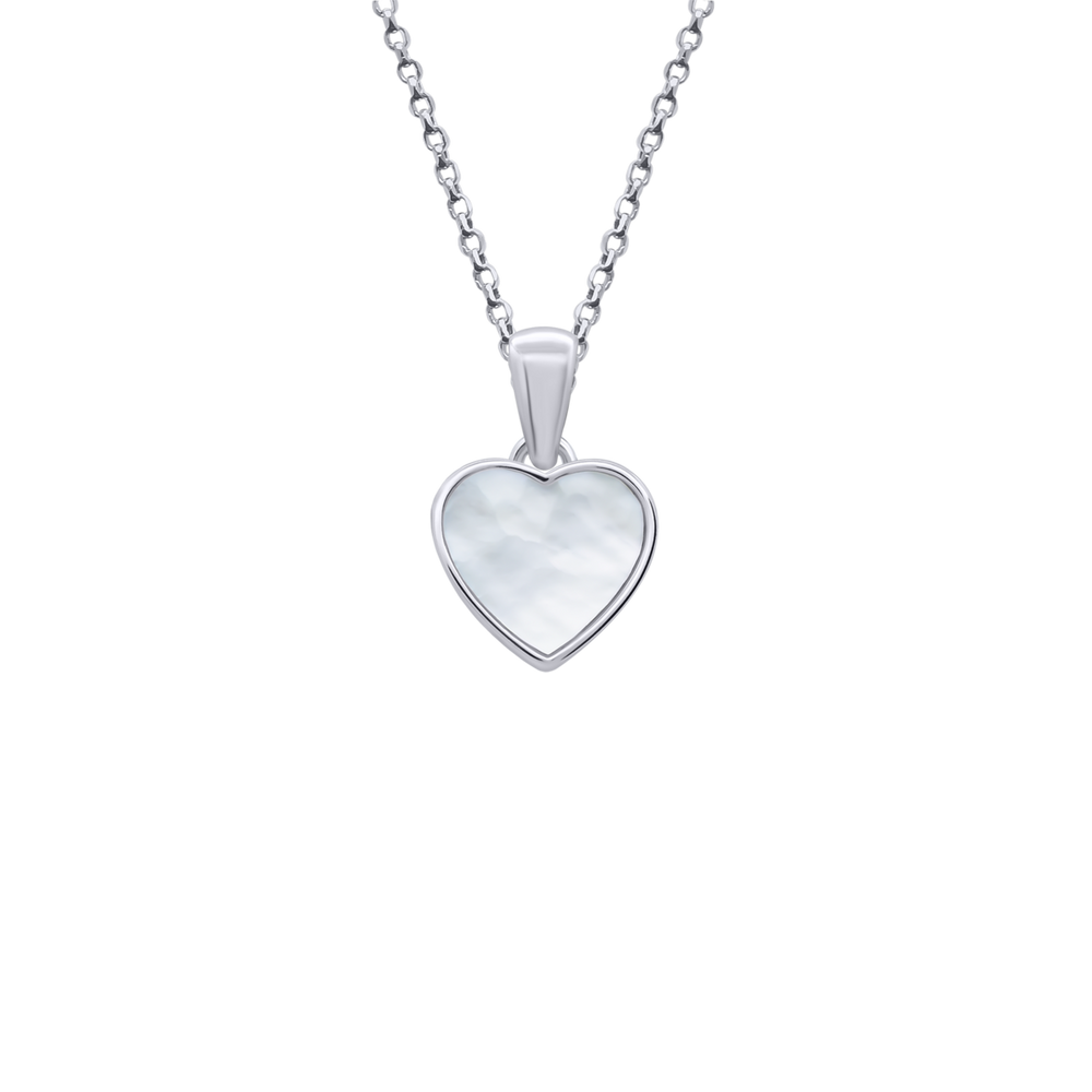 Кулон (подвес) Сердце малое с перламутром серебро 925 пробы (7,5x7,5) Арт. 5527uukc2-1
