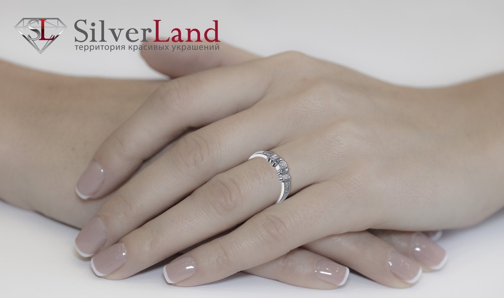 Белое Золотое кольцо 585 пробы с бриллиантами Арт. Y12368, Белый