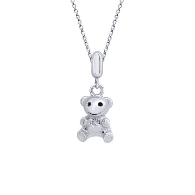 Детский кулон Мишка с эмалью из серебра 925 пробы (7х8) Арт. 5561uuk-1