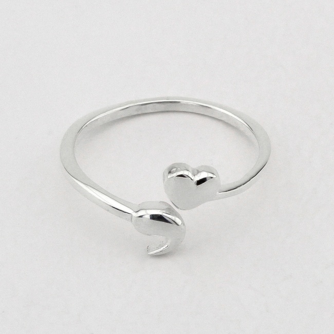 Срібний перстень "Сердечко та півмісяць" без вставок K11868, 17 розмір