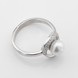 Серебряное кольцо с им. жемчуга и фианитами K11983, 16 размер