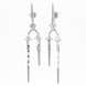 Срібні довгі сережки-підвіски "Стріли" з білими фіанітами родовані C121121, Білий