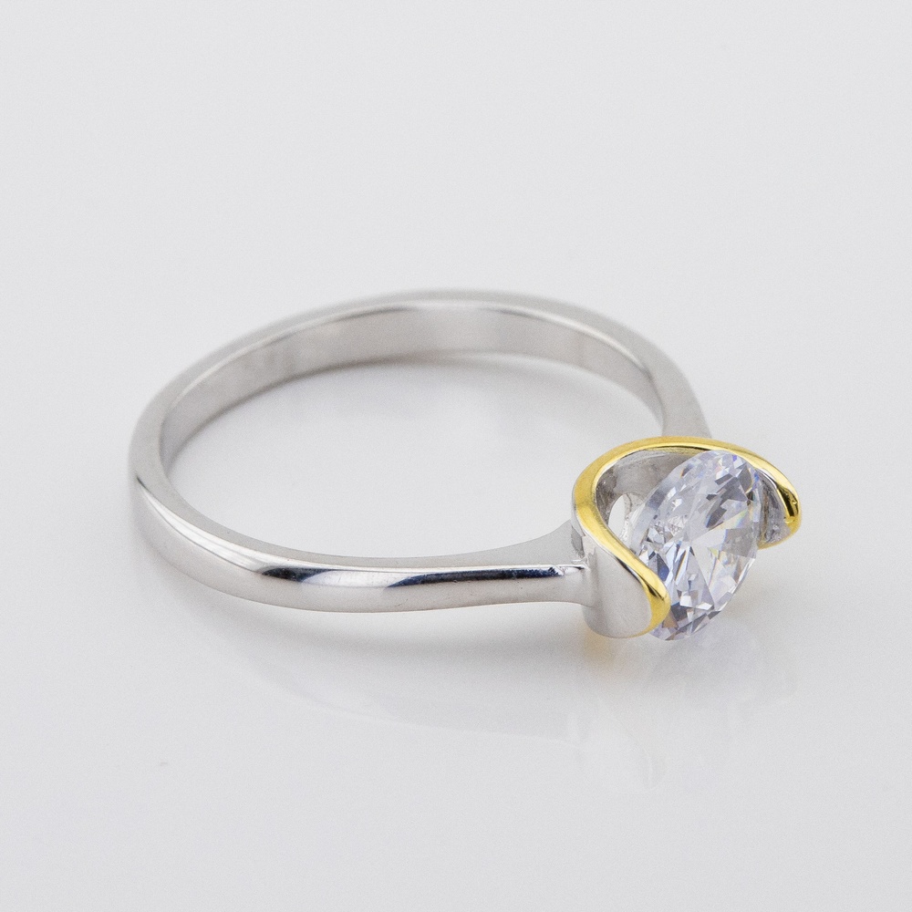Серебряное кольцо с фианитом K11989, 16 размер