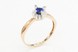 Золотое кольцо с синей шпинелью фианитами с выступающим камнем КК11050, 17 размер