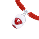 Браслет плетений Кепка Біло-Червоний на шнурку з емаллю та сріблом Арт. 5556uub