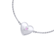 Серебряный браслет на цепи Сердце большое объёмное с розовым опалом (17) Арт. 5524uub