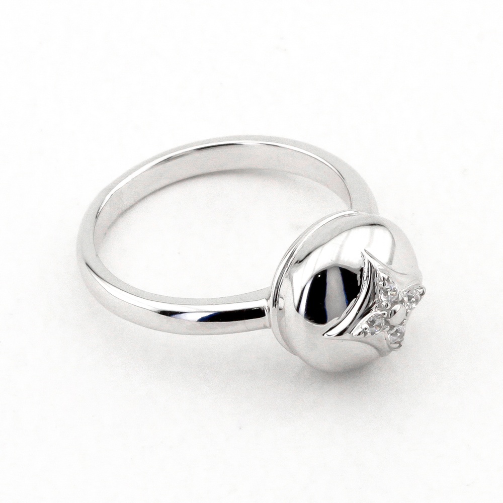 Срібний перстень "Куля" з фіанітами K11886, 17,5 розмір