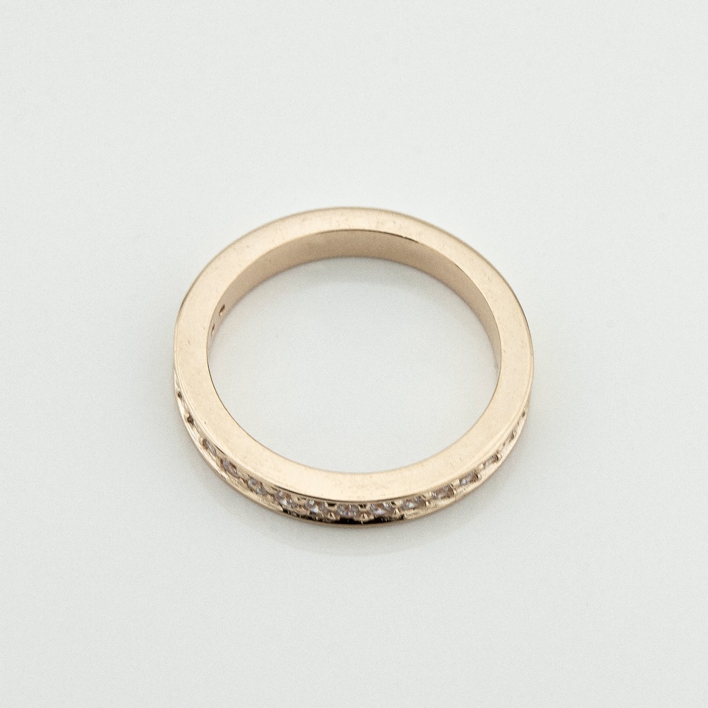 Золотое кольцо-дорожка с бриллиантами ro11524, 17 размер