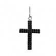 Срібна підвіска Хрест чорний з фіанітами 930215-H, Чорний