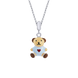 Детский кулон Мишка с сердцем с Голубой эмалью из серебра (10х11) Арт. 5563uuk-1