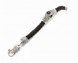 Срібний браслет з оніксом на чорному плетеному шнурку 1049-IDE 17 розмір