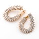 Золотые серьги-кольца Капли с белыми фианитами C121211, Белый
