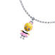 Детский браслет на цепи Ляля с кулоном девочкой с розовой эмалью из серебра (16) Арт. 5648uub