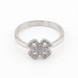 Серебряное кольцо Клевер с фианитами белыми дорожкой K11967, 16 размер